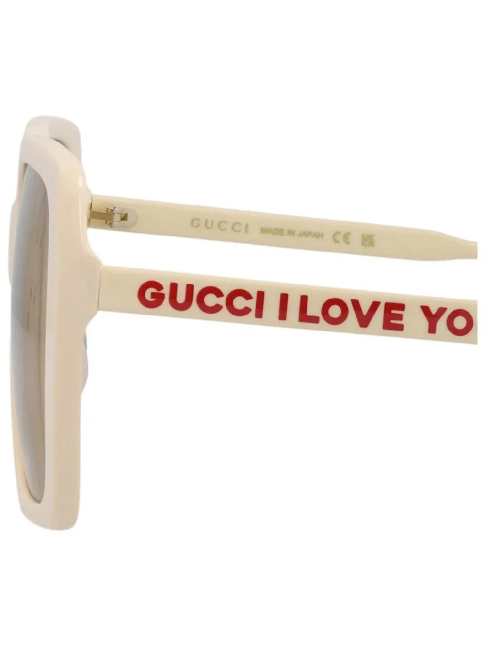 New Gucci Women's Eyeglasses Square Rectangle Ivory Ivory Brown